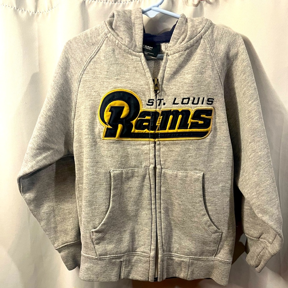 St. Louis Rams Kids Hoodie Zip Up Size S (4) Team NFL